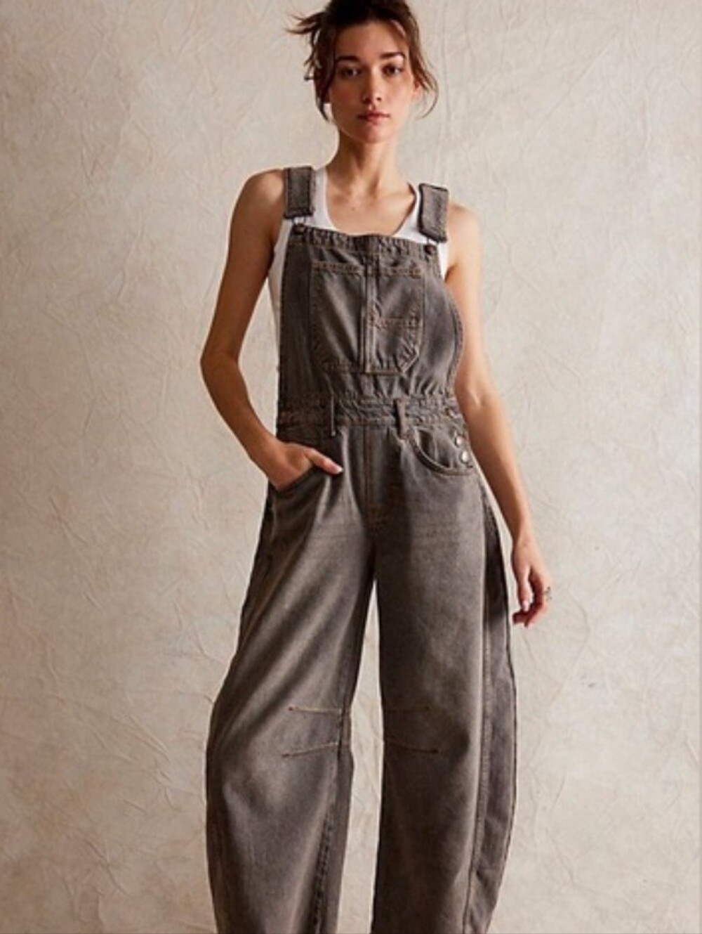 We The Free By Free People Good Luck Barrel Overalls *L *NWOT